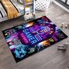 Gamer Neon Carpet with Game Controller Design and Play & Win Text Suitable for use as an anti-slip for living room bedroom sofas