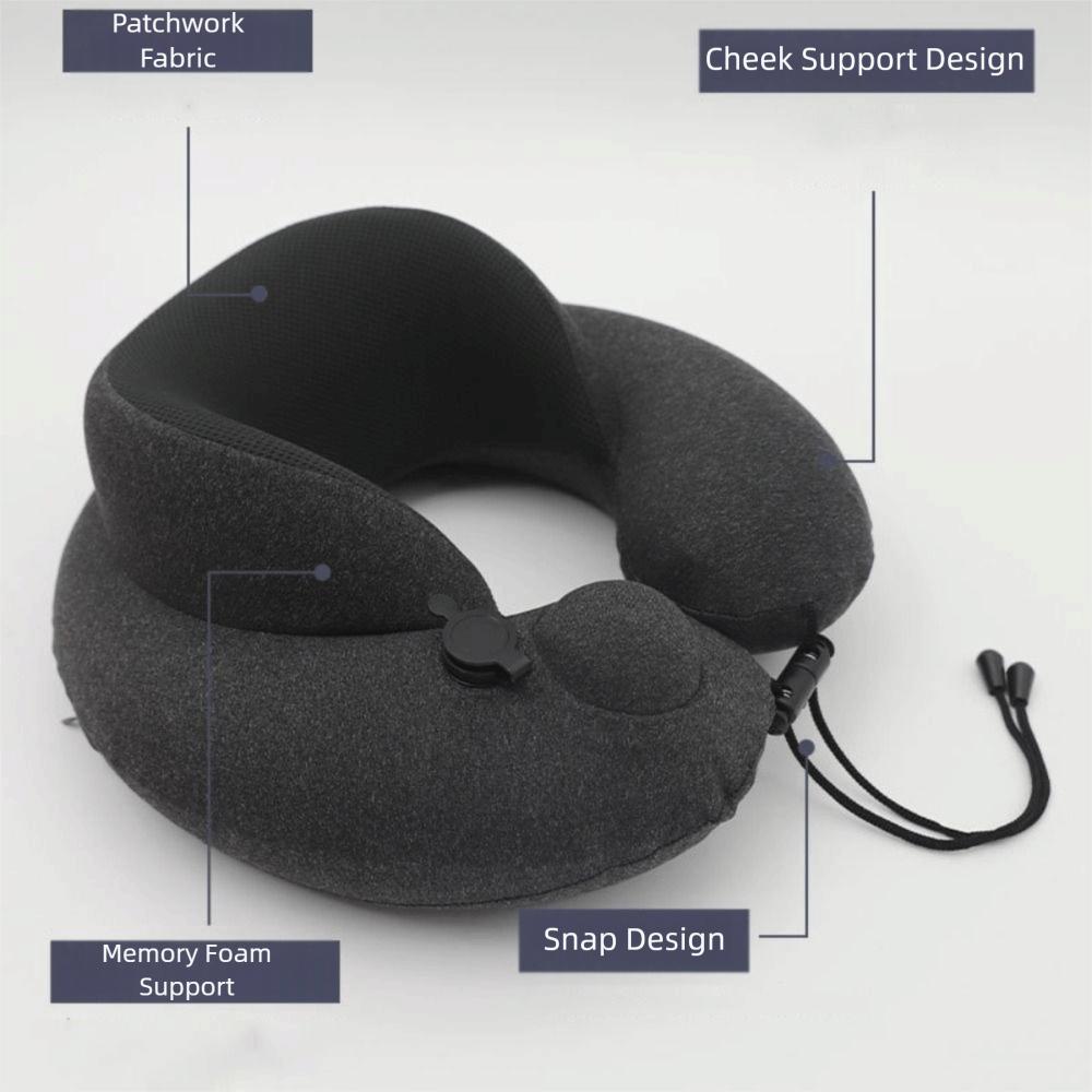 Ergonomisches aufblasbares Nackenkissen mit Druckknopf, atmungsaktives Lendenkissen für das Auto, Geschenk