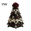 Fall Seasonal Decorations Halloween Quilted Fabric Tree Kit, Witch Cat Spider DIY Autumn Theme Crafting 3D Padded Sewing Craft Project for