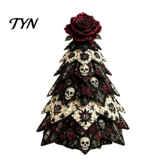 Fall Seasonal Decorations Halloween Quilted Fabric Tree Kit, Witch Cat Spider DIY Autumn Theme Crafting 3D Padded Sewing Craft Project for