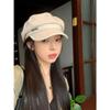 Circonferenza Testa Grande Autunno e Inverno Cappello a Becco d'Anatra Donna Nero Casual Retrò Berretto da Pittore Faccia Piccola Nuvola Ottagonale Cappello Trendy