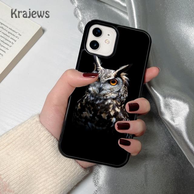 Krajews Tier Eulenaugen weiche Handyhülle Abdeckung Für iPhone 17 Air 16 15 14 plus 12 13 pro max Hülle Schale Fundas