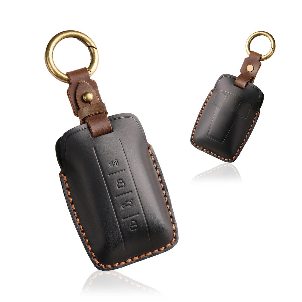 Crazy Horse Leather Car Key Case For Great Wall Gwm Wey Tank 300 500 Tank300 Tank500 Keyless High-Quality Car Accessories