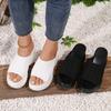 Plus Size Shoes for Women 34-42 White Black Mesh Breathable Slip On Platform Wedges Comfortable Non-slip Sandals Women Footwear