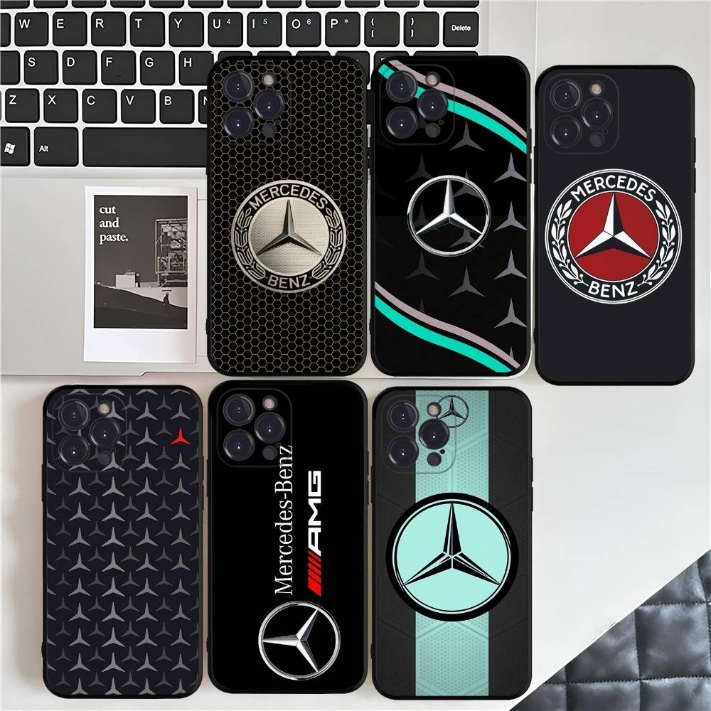 CRI1Car M-Mercedes-Benz Phone Case For IPhone 16 15 14 13 12 11 17 Pro Max Simplicity Back TPU Soft Case