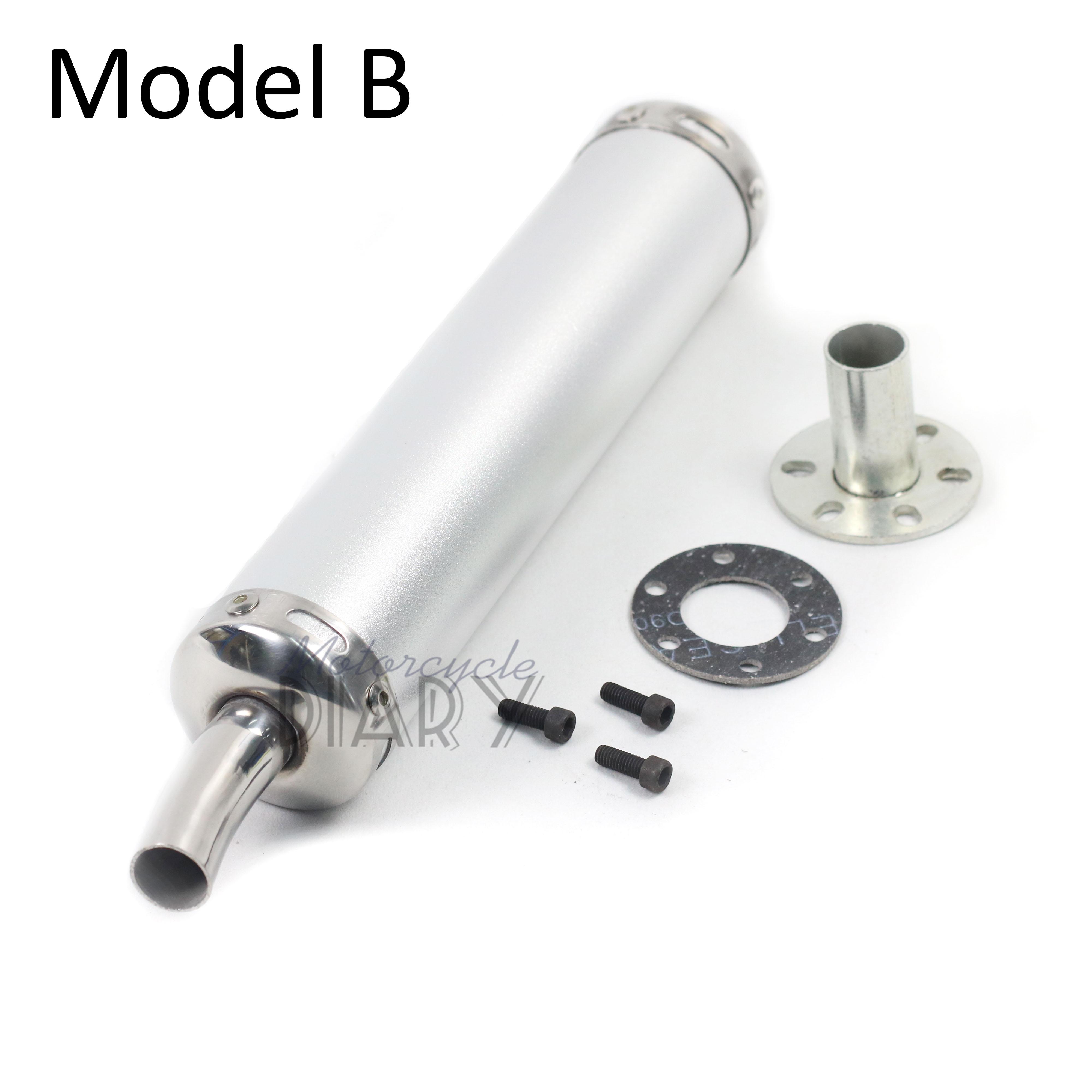 60*280mm For 125cc 20mm 50cc Universal Motorcycle Exhaust Pipe Blue Yellow Muffler Motorcross Metal Racing Escape Moto B