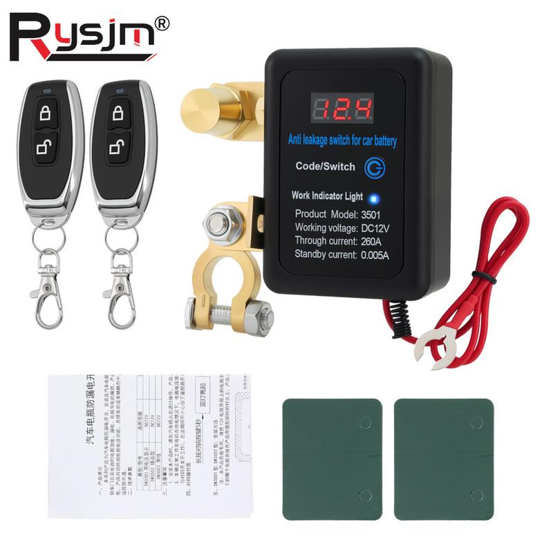 DC 12V 260A Car Automatic Power Shut Off Switch Remote Battery Cut Off Switch Disconnect Switch Universal for Car SUV Truck