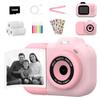 ABUO-Mini Digital Video Camera 1080P Dual Lens For Kids Boys Girls Instant Print Camera Photo Printing Thermal Paper A