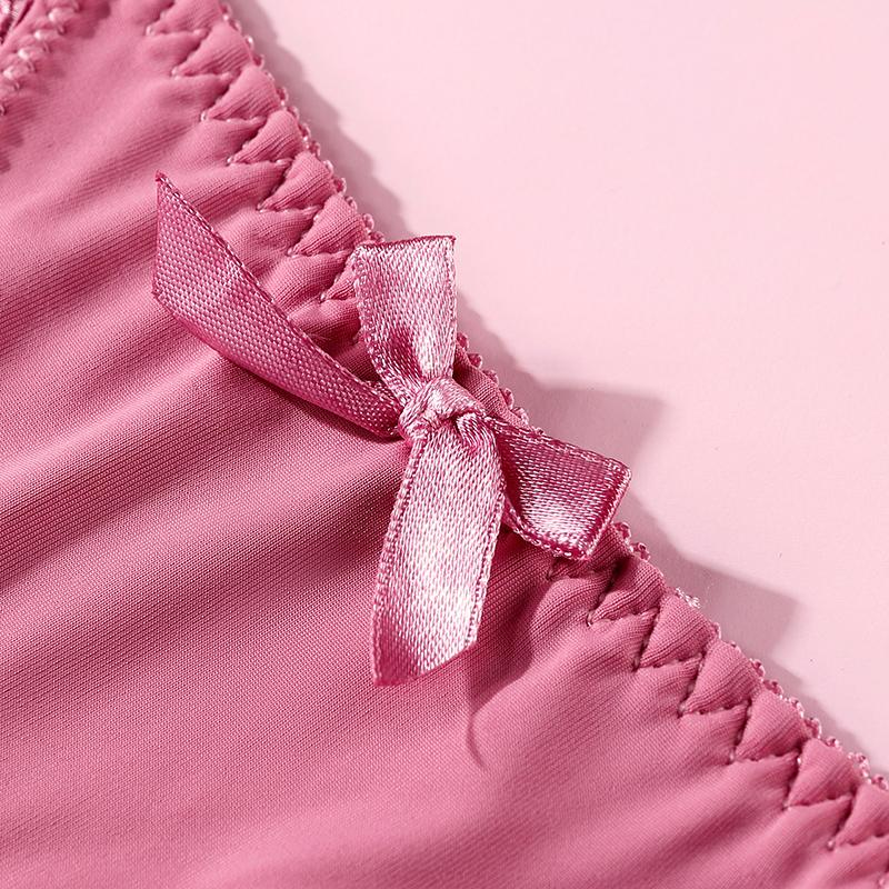 Sexy Women's Lace Low Waist Ice Silk Panties Large Size Comfortable Stretch Briefs Hot Temptation Underwear