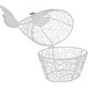 ABOOFAN Chicken Wire Egg Basket Egg Holder Farmhouse Rustic Vintage Rooster Decor Wire Basket for Collecting and Countertop Egg Storage (White)