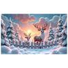 Christmas Backdrop Snow-Covered Winter Reindeer Banner Holiday Background Wildlife Design Winter Wildlife Banner For Winter