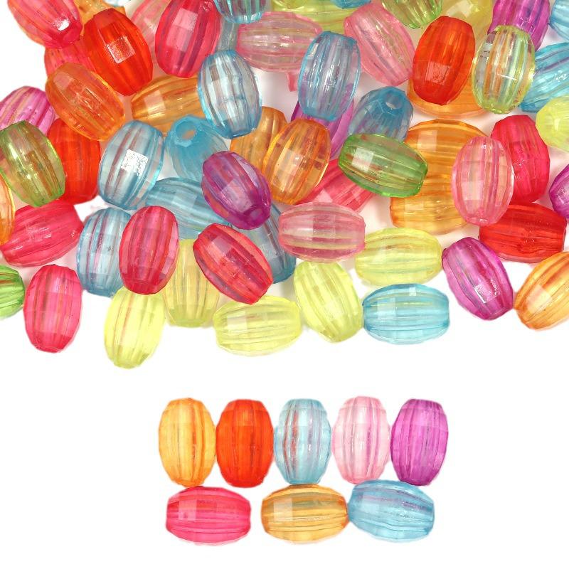 Acrylic Candy Color Faceted Beads: Transparent Square and Rhombus DIY Beading Materials