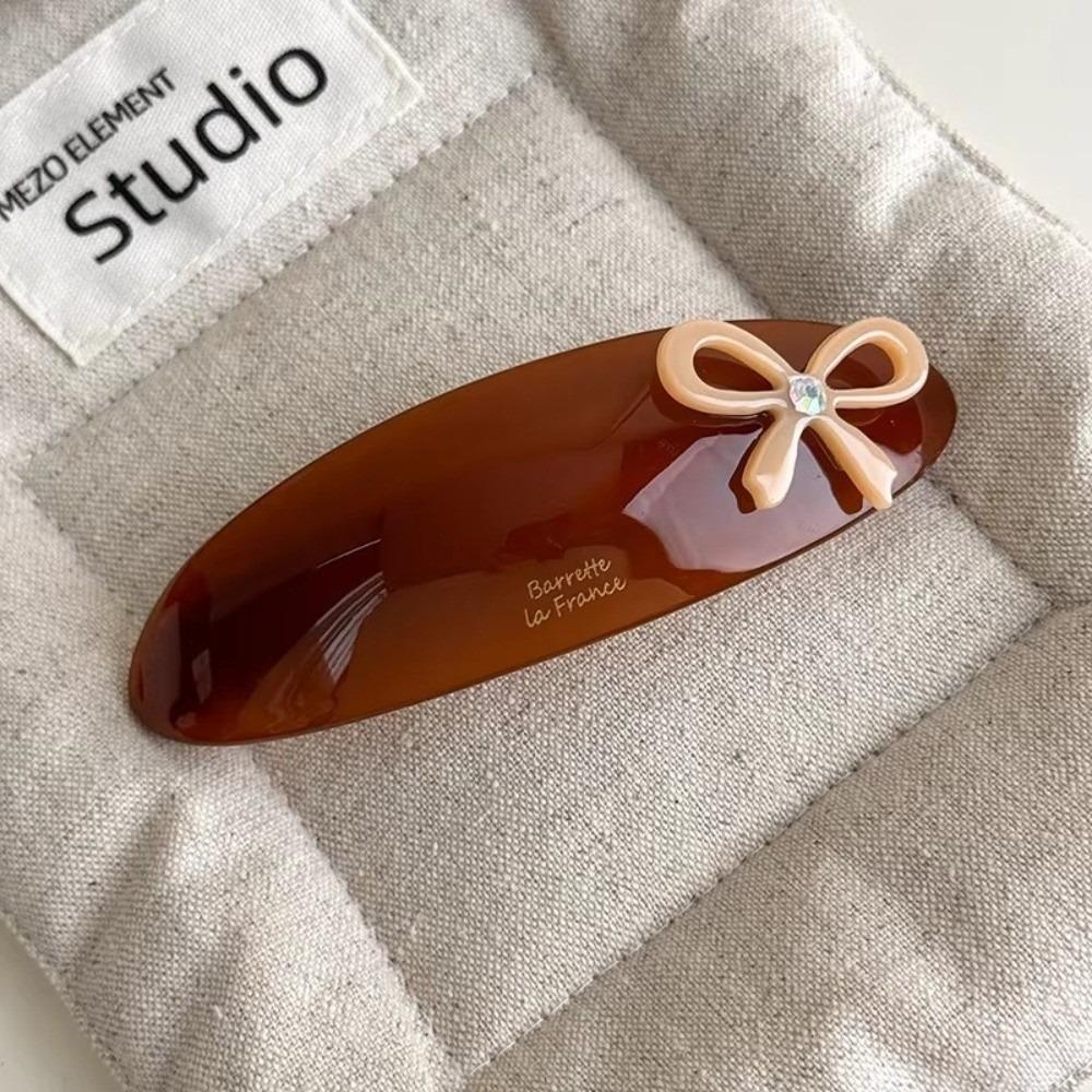 Acetate Sweet Bow Hairpins Large Barrettes Headdress Spring Clip Hair Clips  For Women Girls