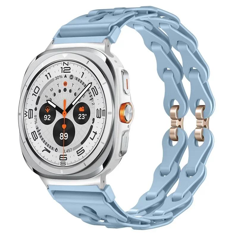 Silicone Chain Strap for Samsung Galaxy Watch 2025/7 Ultra 47mm Wristband Band Bracelet for Galaxy Watch ultra 2025 Watchband