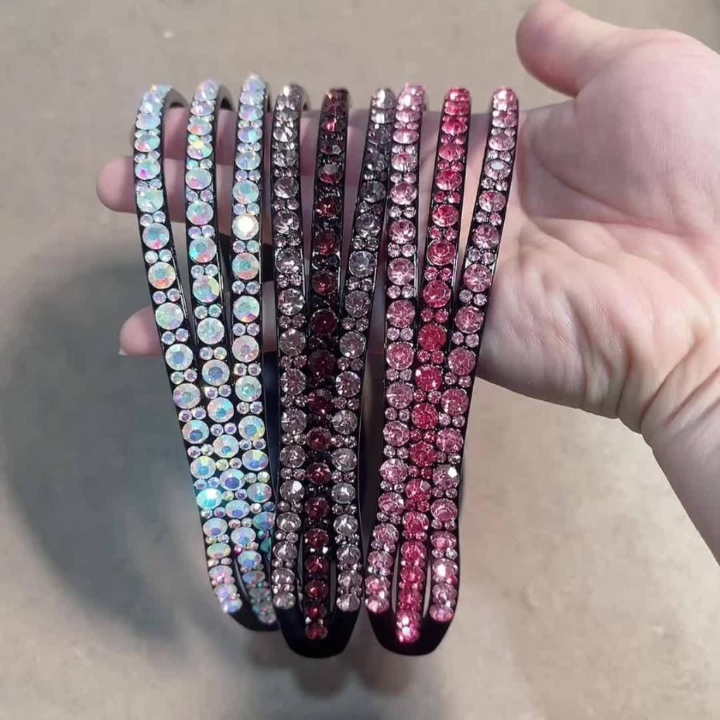 Three Drainage Drill Wide-brimmed Hairband, Super Flash Rhinestone Hairpin Temperament Headdress Hair Grottoes Headband Female.