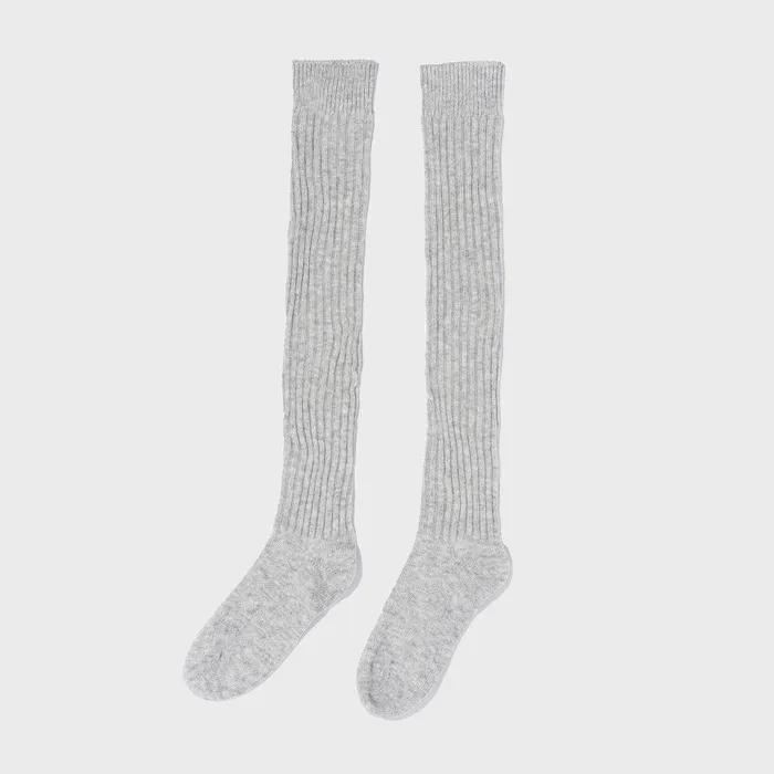 Classic Ribbed Knee Socks (gray)
