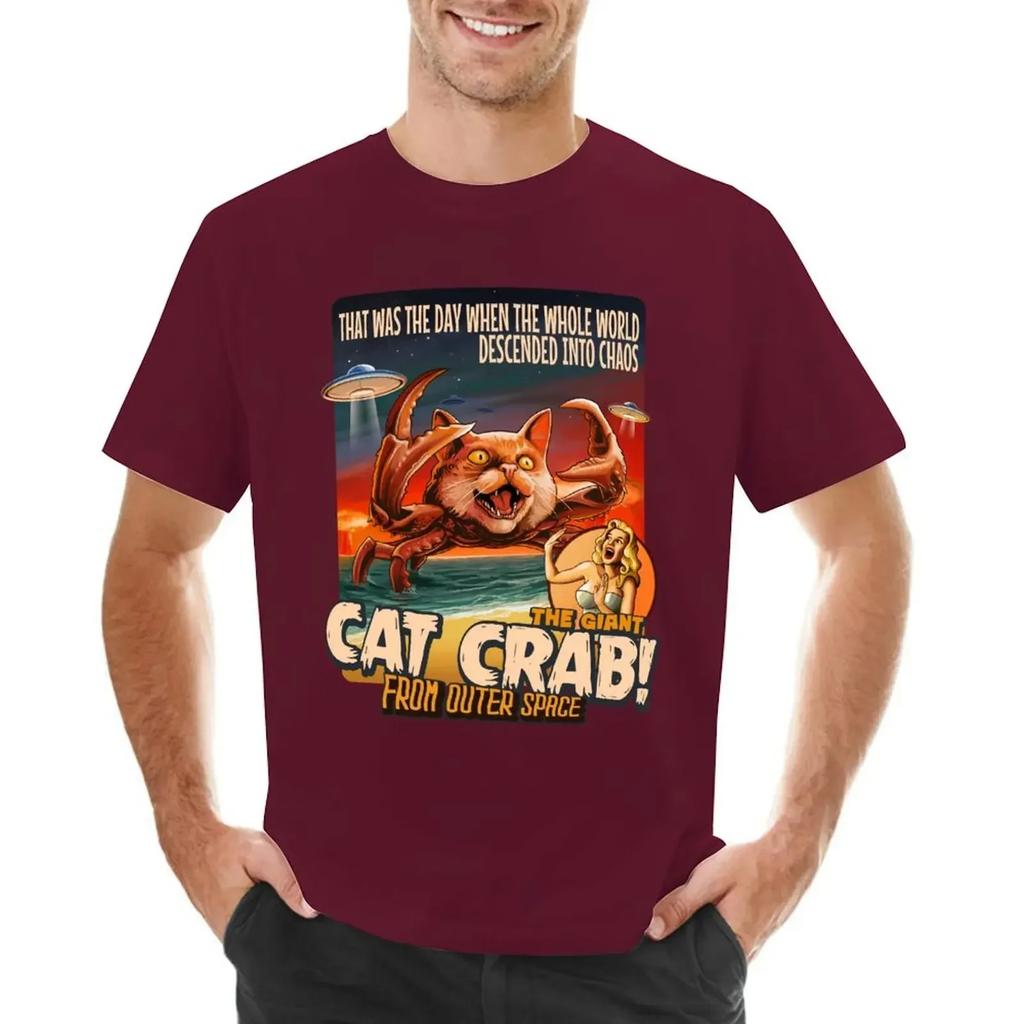 customs design your own oversized t shirts for The Giant Cat Crab T-shirt summer tops hippie clothes harajuku