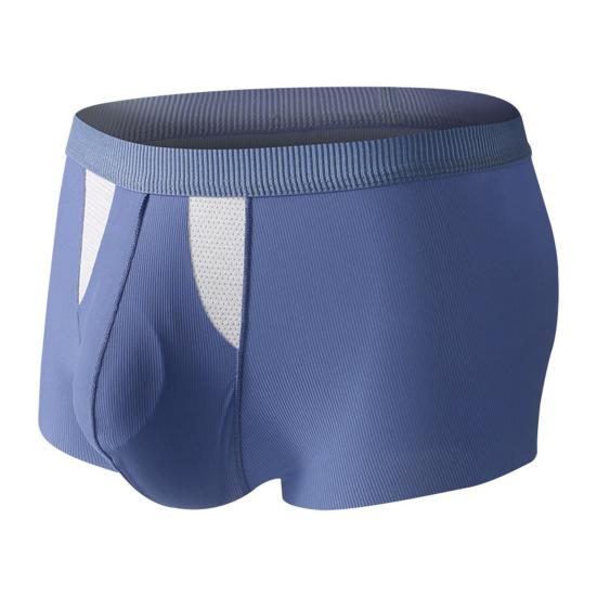 Boxer Underwear Men High Elastic Breathable Holes 3D Cutting Shorts Briefs Solid Color 3D U-Convex Panties Daily Wear