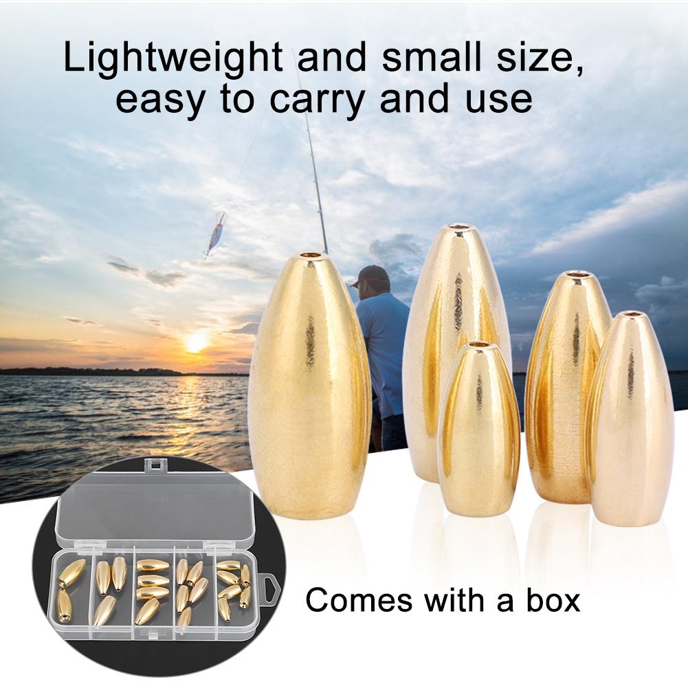Durable Copper Fishing Brass Sinkers Lightweight Fisher Sinker Kit Set with Box