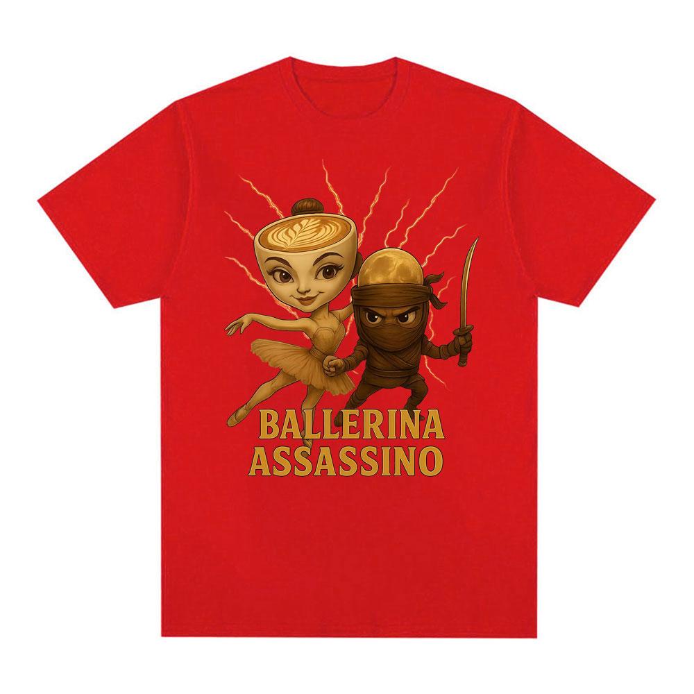 Ballerina Capuchino Assassino Funny Meme Tee Shirt Unisex Women Clothing Fashion Gothic T-shirt Summer Tops Oversized Loose T Shirt S