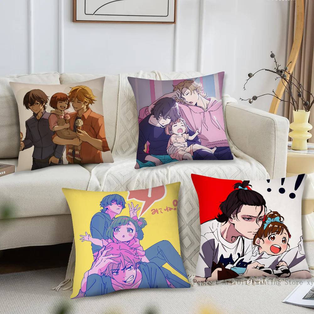 Anime BBuddy Daddies Pillow Case Fashion Square Pillowcase Bedroom Sofa Room Ins Decoration Leisure