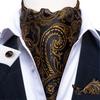 Mens Ascot Silk Cravat Blue Paisley Tie Handkerchief Cufflinks Set Formal Party