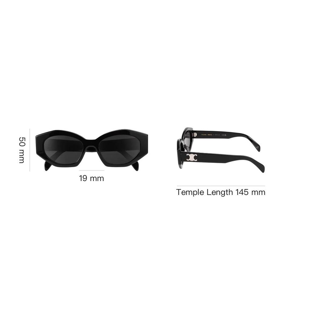 Celine Logo Design Cat Eye Sunglasses Unisex sunglasses Glossy-Black CL40238U_01A_55