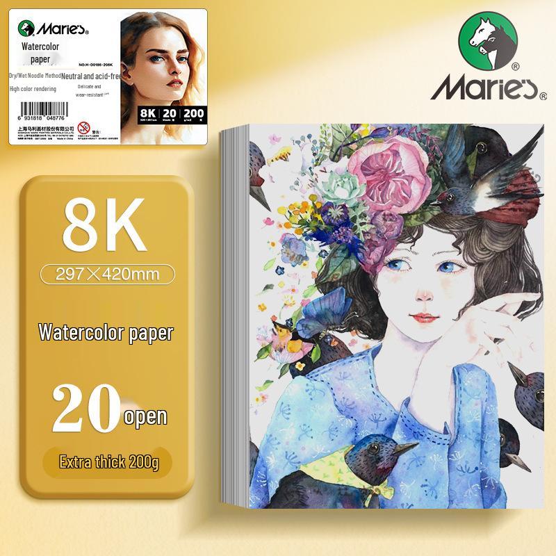 Colección de Libros de Boceto 8K, Gouache 4K, Acuarela Octavo 16K y Papel Grueso para Dibujo