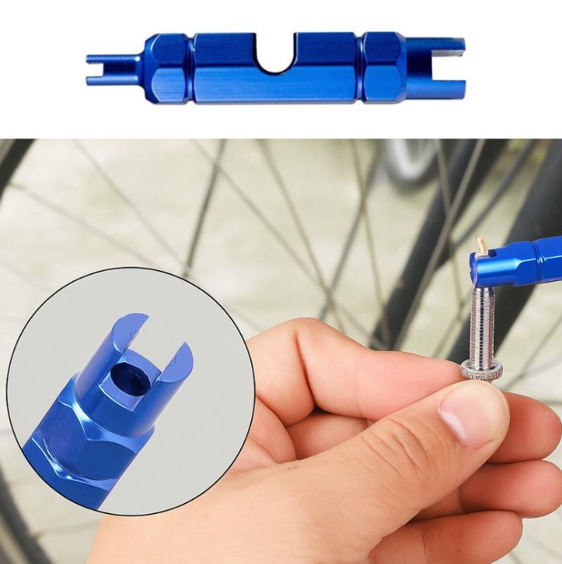 Presta Ventilkern-Set Tubeless Abnehmbare Aluminiumlegierung Ventilkappe Presta Schrader Universalschlüssel Reparaturwerkzeug für Fahrradreifen