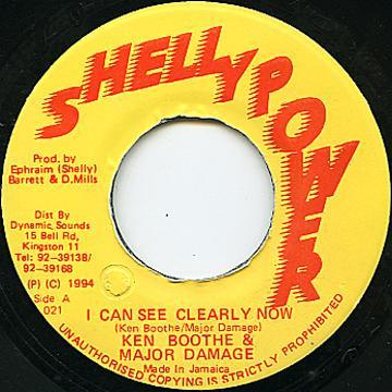 

7inch Record KEN BOOTHE MAJOR DAMAGE I Can See Clearly Now NONE Shelly Power 1994 Jamaica Reggae Ska Dub Used