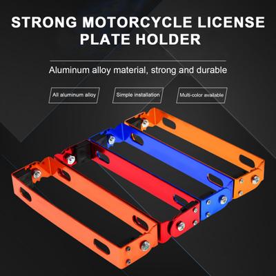 Universal Motorcycle License Plate Frame Adjustable Motorcycle Retrofit License Plate Rack Aluminum Alloy License Plate Bracket Motorcycle Accessories