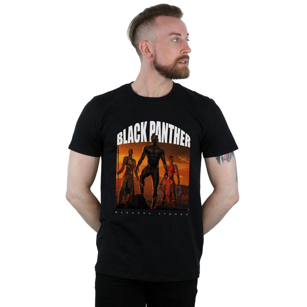 Marvel Mens Black Panther Wakanda Strong T-Shirt
