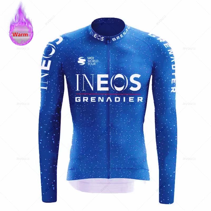 Conjunto de Maillot de Ciclismo de Manga Larga de Forro Polar de Invierno Equipo Granadero Ropa para Bicicleta de Montaña Ropa Ciclismo Traje de Bicicleta de Carreras