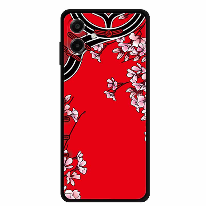 3D Silicone Case For Samsung Galaxy A07 4G Case Relief Emboss Flowers Black Soft Back Cover Coques For Samsung Galaxy A17 Cases