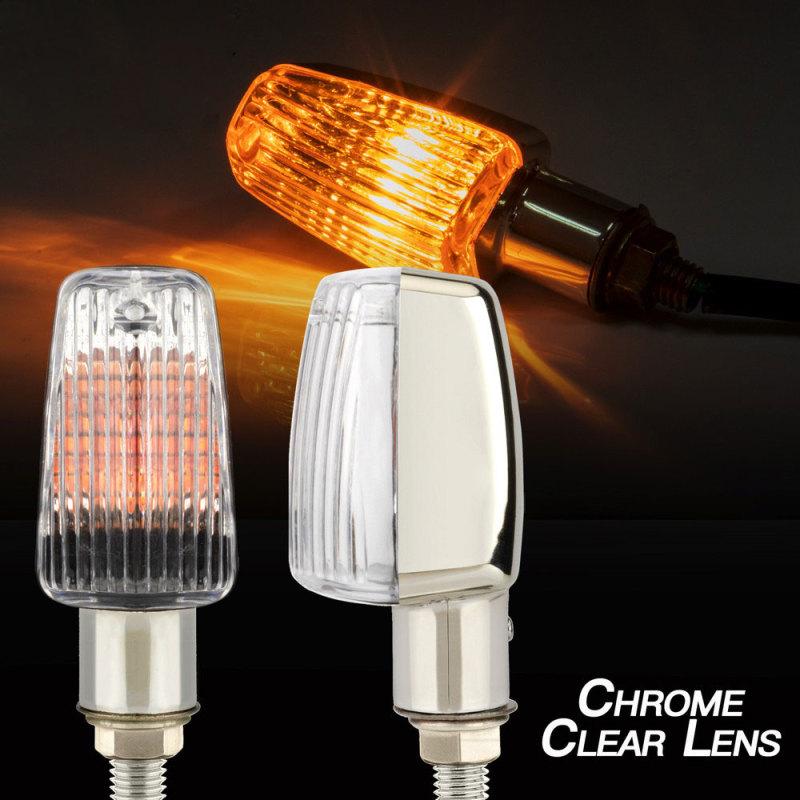 

2pcs 12v Retro Motorcycle Turn Signal Light Indicators Light Waterproof Atv Electric Bike Modified silver shell/clear lamp shell