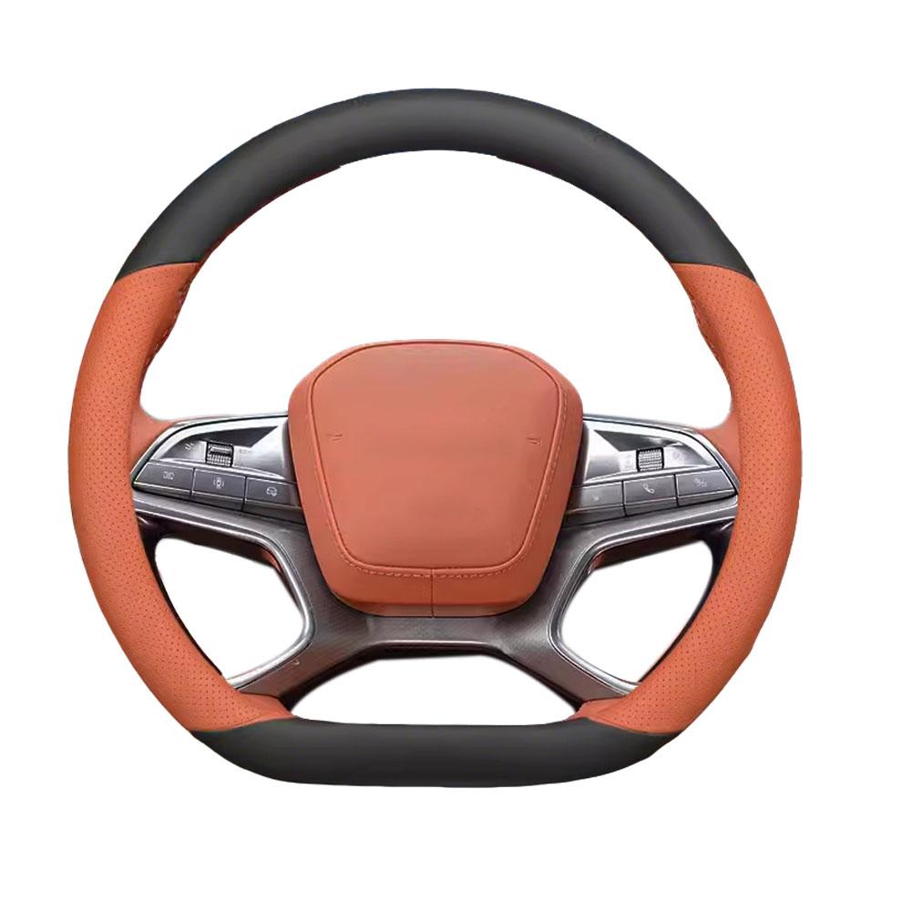 Ultra-thin Steering Wheel Cover For BYD Sealion 7 Breathable & Non-slip Wear-resistant Leather Steering Wheel Cover