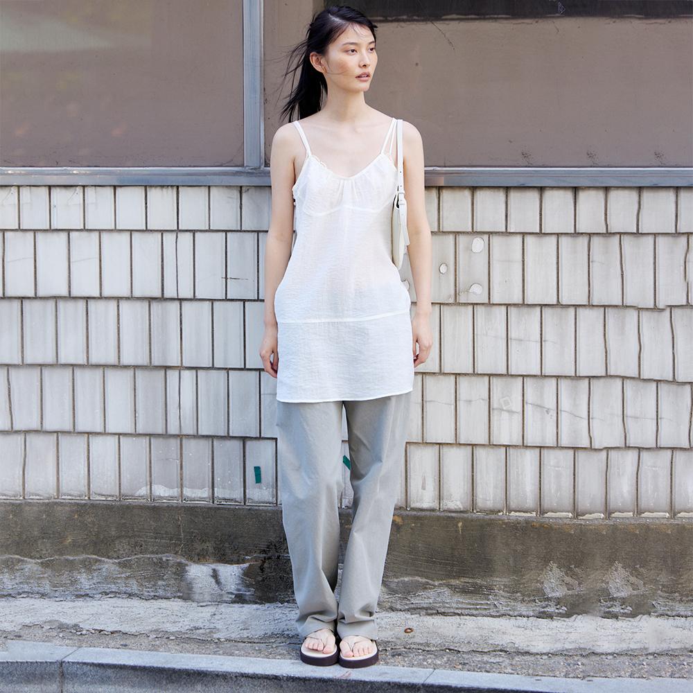 Nowood Button Side Sheer Dress (Ivory)