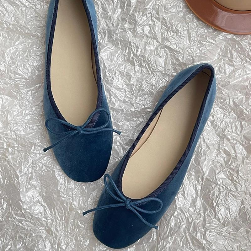 

Женские бархатные туфли без шнуровки на плоской подошве, модные элегантные весенне-осенние женские удобные туфли Мэри Джейн на мягкой подошве с узлом-бабочкой 35 синий