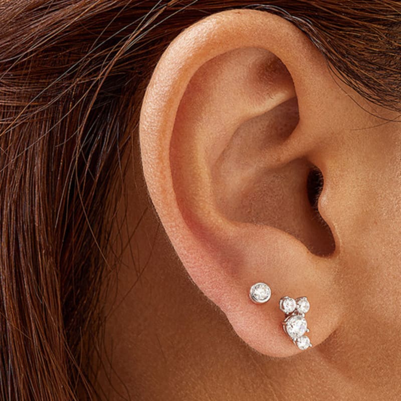 ANIA HAIE Pave Climber Barbell 295 Silver Piercing E058-01H