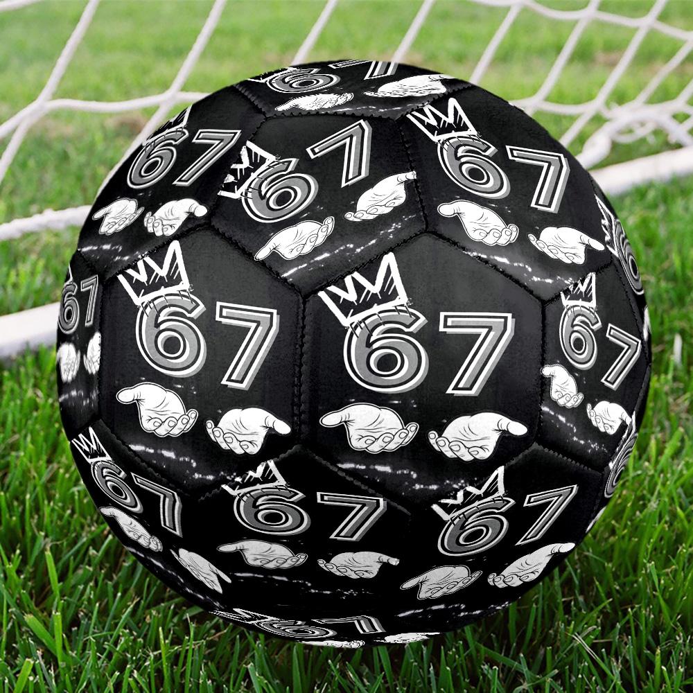 Royal Hands Holding Number 67 Size 5 Soccer Balls, High-Quality, Anti-Slip, Protective Football, a Unique Gift Suitable for Birthdays, Christmas