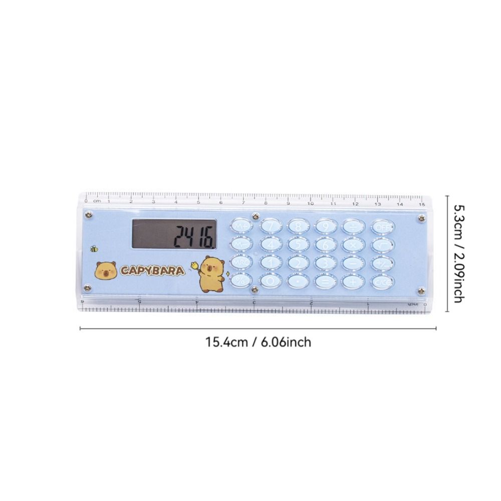 Mini Ruler Calculator 8-digit Measuring Ruler New Straightedge Students