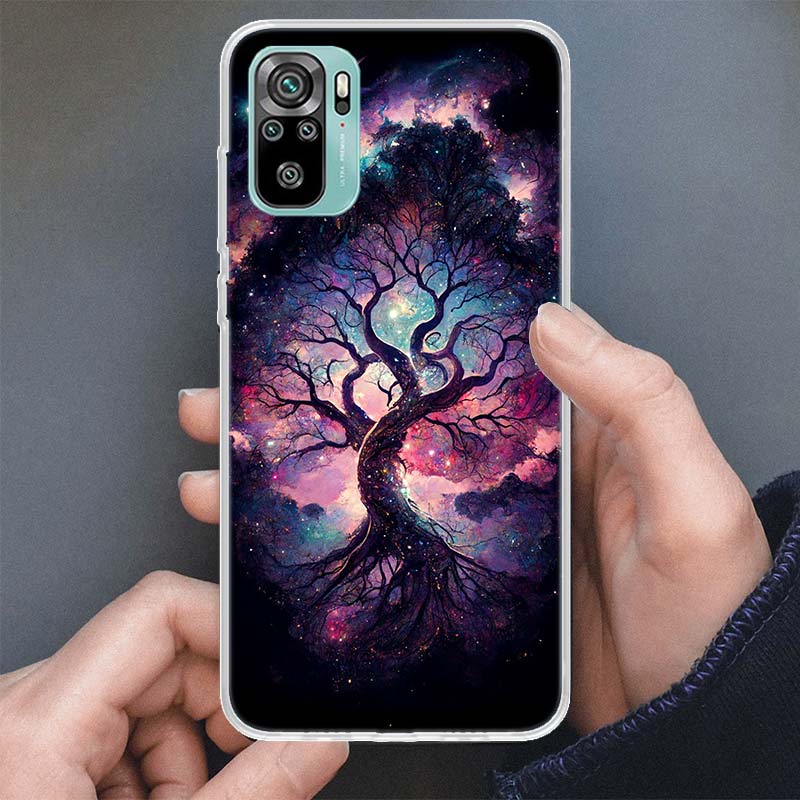 Tree of Life Space Phone Case For Xiaomi Redmi Note 14 13 12S 12 10 10S 11 Pro Plus 11S 11E 11T 9 9S Soft Silicone Shell