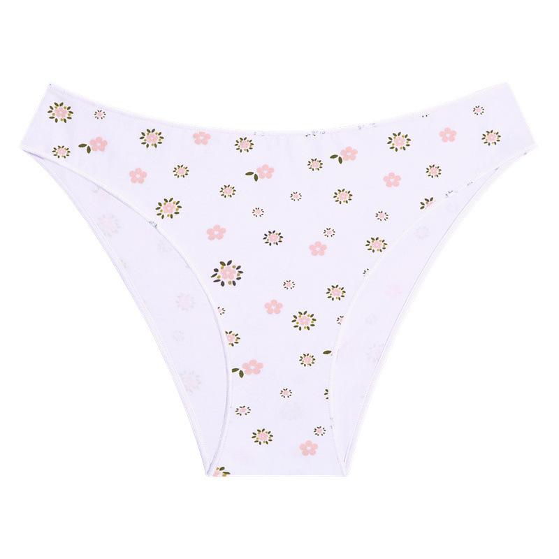 European size women's underwear panties small flower pattern cute sexy comfortable women's briefs