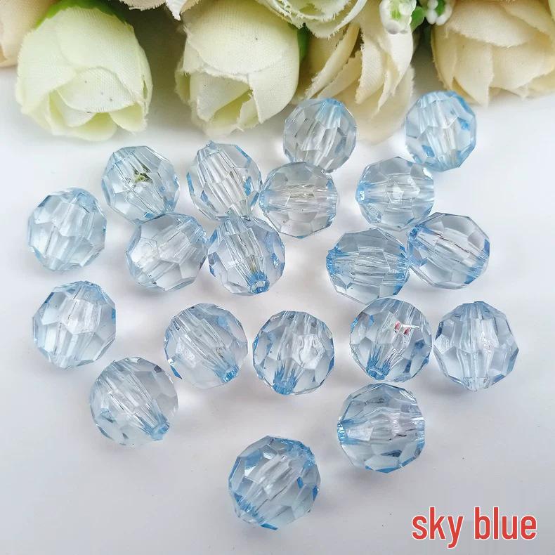 Transparente Acrylperlen 12MM für DIY-Vorhangschmuck - Farbiges Eckperlenmaterial aus Kunstkristall