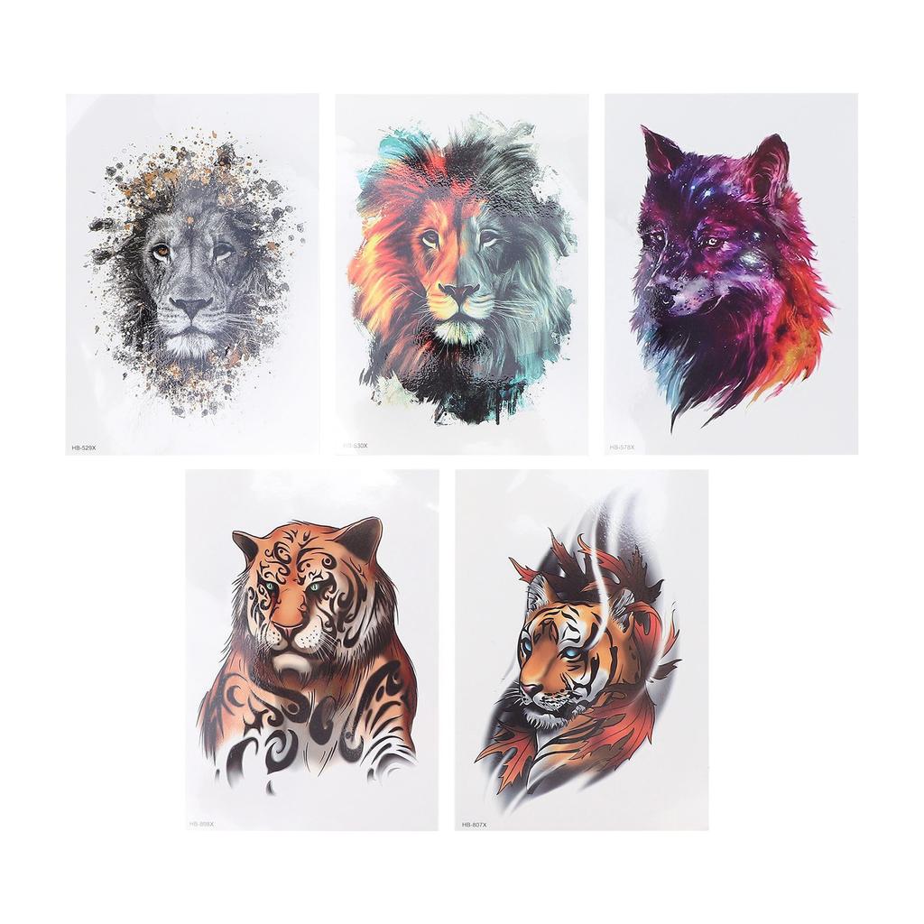 5Pcs Half Arm Temporary Tattoo Sticker Waterproof Long Lasting Tattoo Stickers for Men