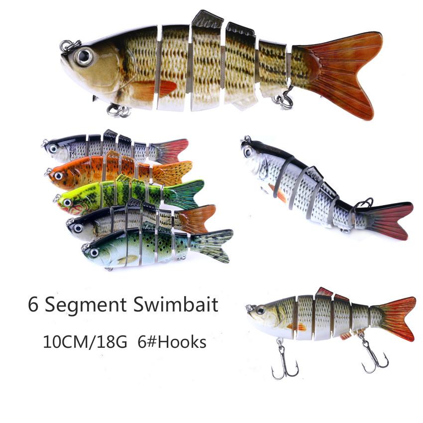 Buy 10CM/18G 6 Segments Fishing Lure 3D Eyes Crankbait Swimbait