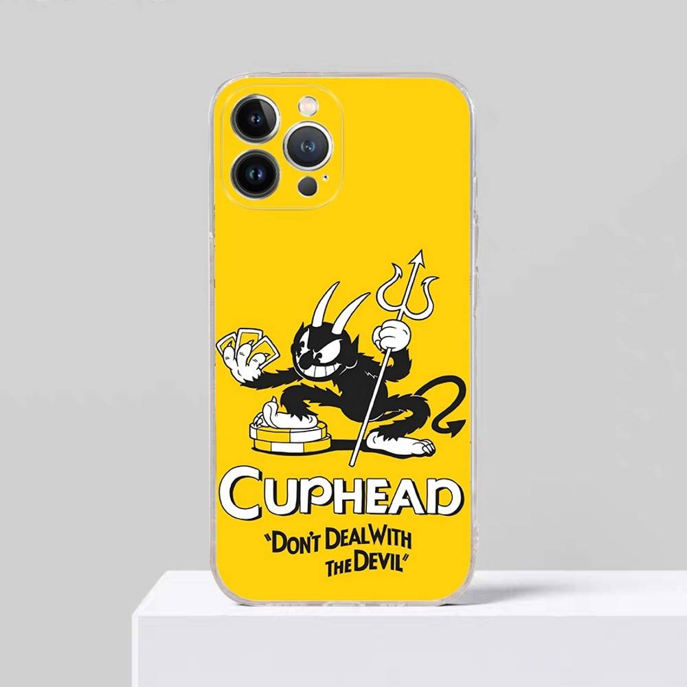 Classic Game Anime C-CupheadS For iPhone 17 16 15 14 13 12 11 Pro max Plus Phone Case High end Silicone