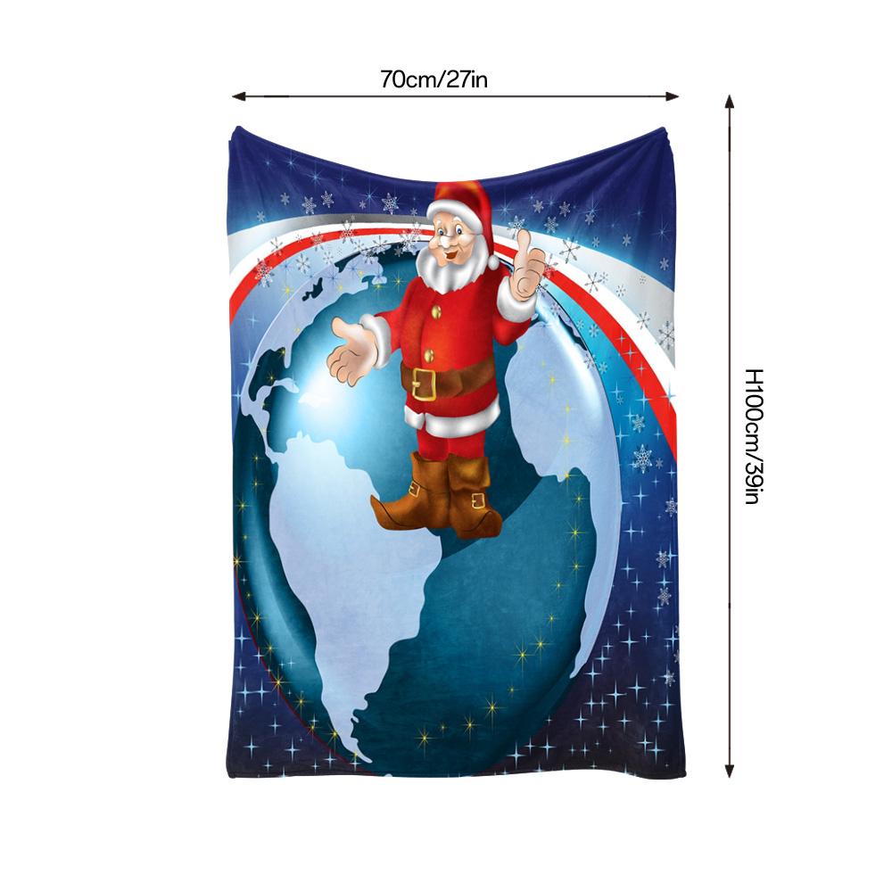 Santa Claus World Map Throw Blanket Cozy Home Decor Christmas Gift Holiday Decor Festive Winter Warm Bedspread Quilt