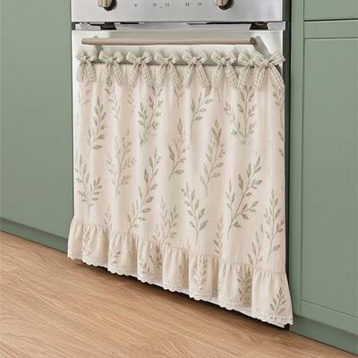 Ofenrock mit 7 Bandbindern Pilzblumenkürbis-Muster Bauernhausküche Dekorative Schrank-Spülmaschinen-Geräte-Ofenvorhang