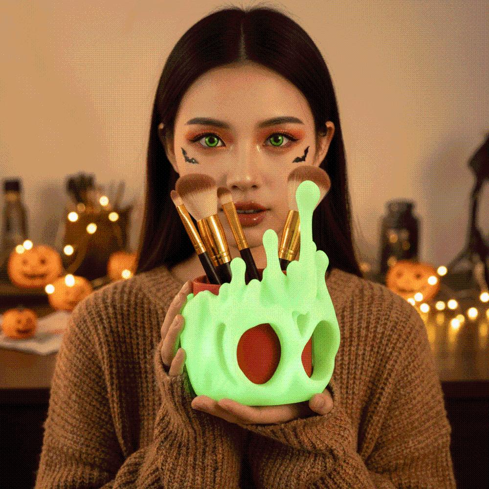 PLA Skull Pen Holder Plastic 3D Printed Pencil Pot Glow in Dark Stationery  School Students